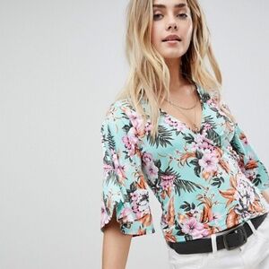 Asos Floral Wrap Top